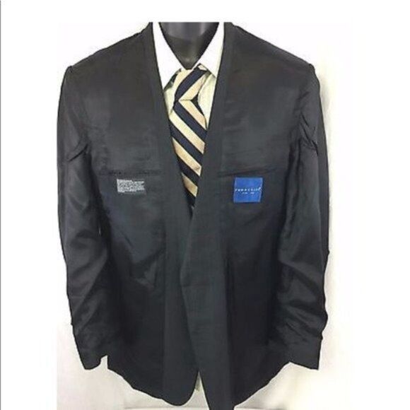 Towncraft Sport Coat Dark Pinstripe Worsted Wool - Picture 8 of 8